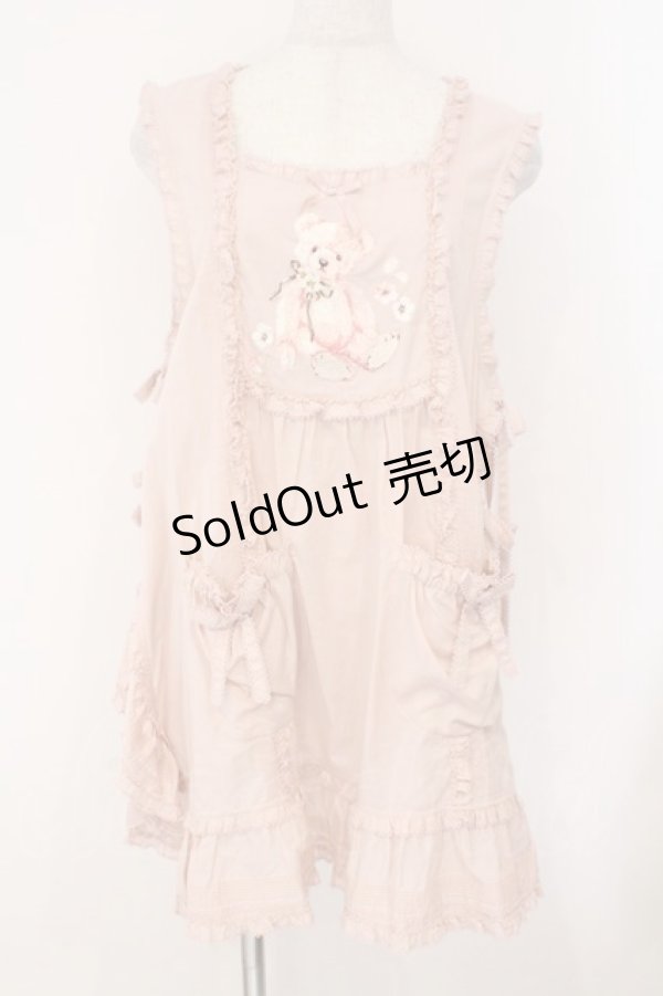 画像1: PINK HOUSE / 桜Teddy刺繍使いローンタブリエ  ピンク O-26-02-16-045-LO-TO-OW-OS (1)