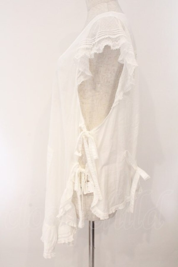 画像4: PINK HOUSE / 幸見うさぎ柄ローンタブリエ  シロ O-26-02-16-046-LO-TO-OW-OS (4)