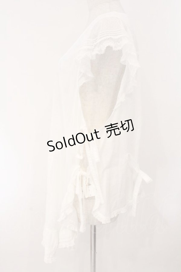 画像4: PINK HOUSE / 幸見うさぎ柄ローンタブリエ  シロ O-26-02-16-046-LO-TO-OW-OS (4)