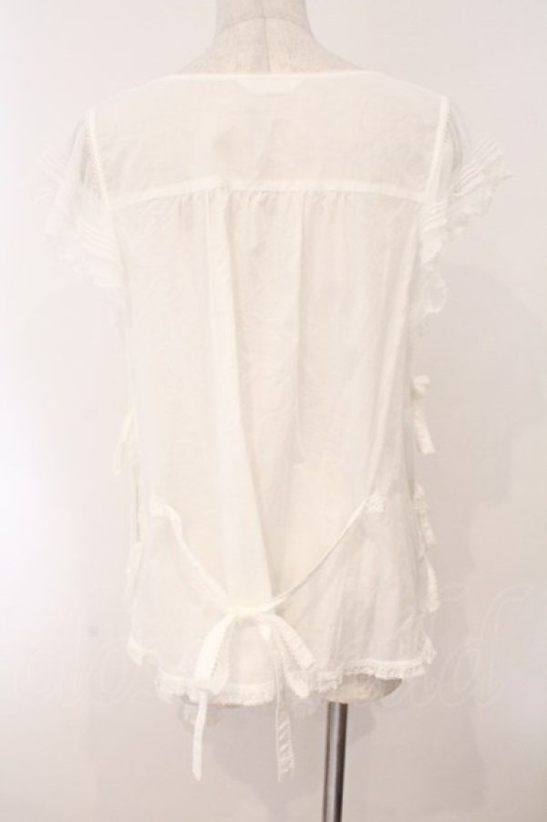 画像6: PINK HOUSE / 幸見うさぎ柄ローンタブリエ  シロ O-26-02-16-046-LO-TO-OW-OS (6)