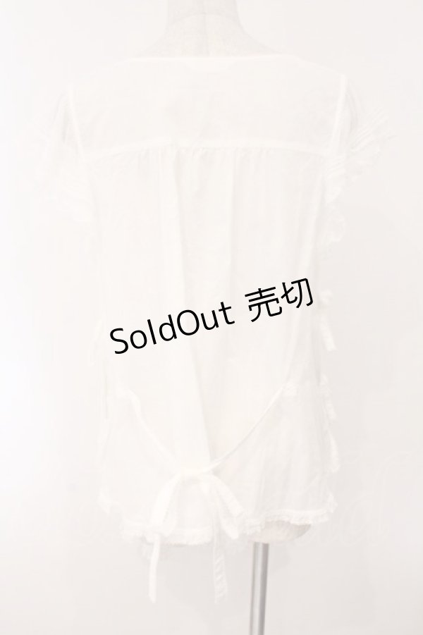 画像6: PINK HOUSE / 幸見うさぎ柄ローンタブリエ  シロ O-26-02-16-046-LO-TO-OW-OS (6)