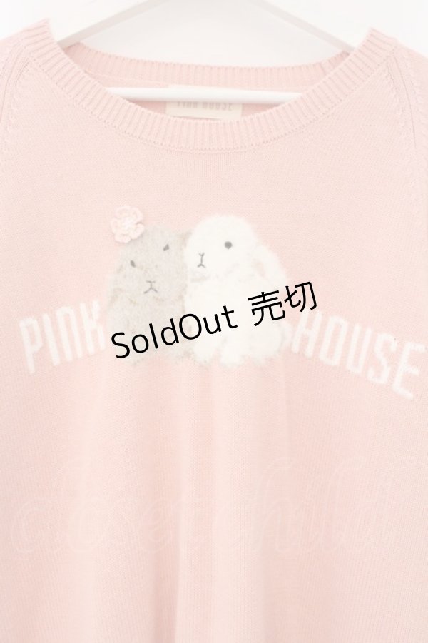 画像2: PINK HOUSE / 幸見うさぎモチーフニット  ピンク O-26-02-16-047-LO-TO-OW-OS (2)