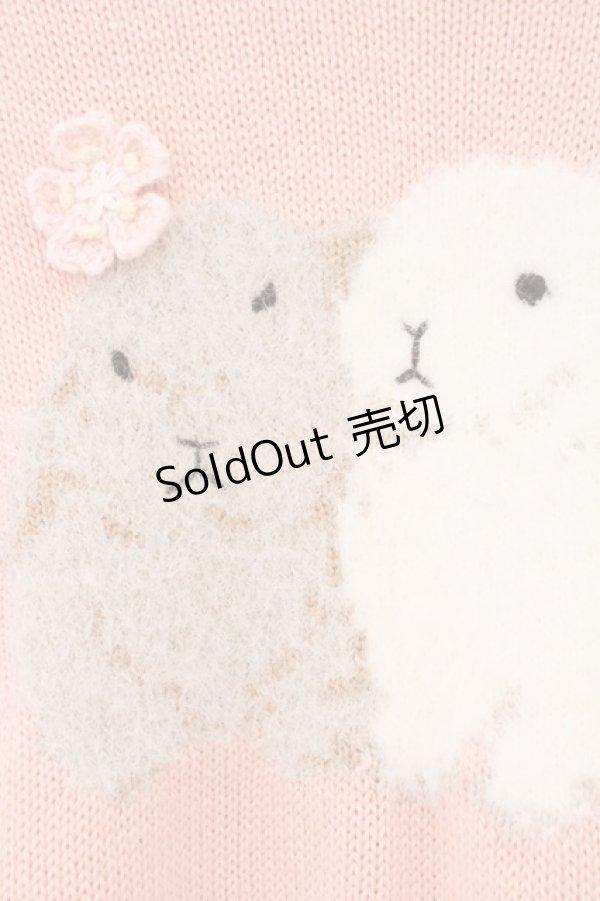 画像3: PINK HOUSE / 幸見うさぎモチーフニット  ピンク O-26-02-16-047-LO-TO-OW-OS (3)