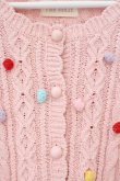画像2: PINK HOUSE / カラフルポップル付きニットカーディガン  ピンク O-26-02-16-048-LO-TO-OW-OS (2)