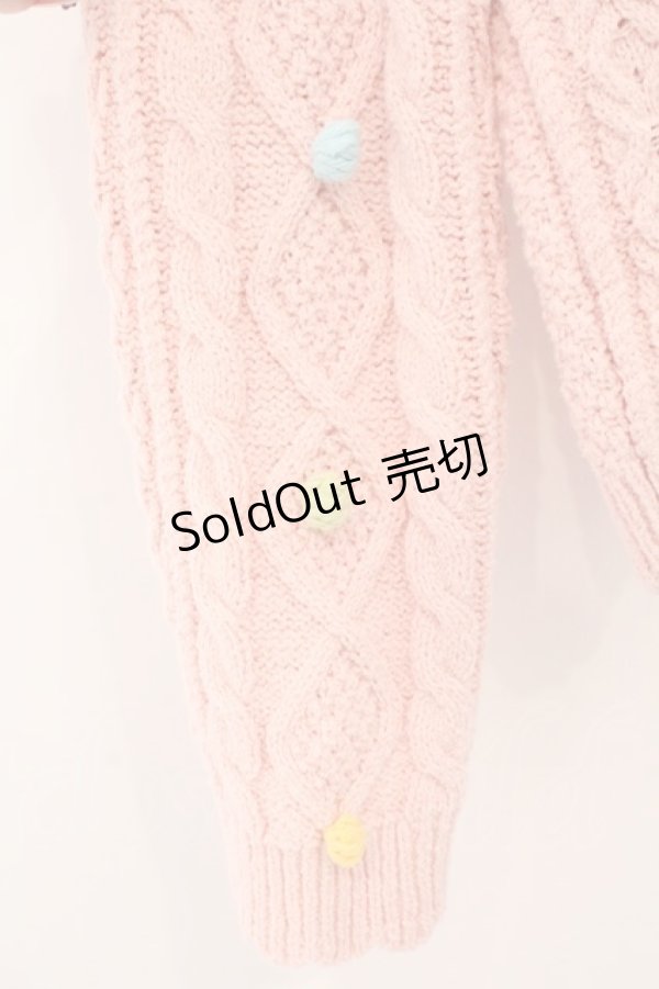 画像3: PINK HOUSE / カラフルポップル付きニットカーディガン  ピンク O-26-02-16-048-LO-TO-OW-OS (3)