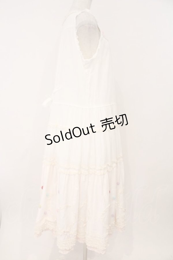 画像4: PINK HOUSE / カラフルポップルフリル使いワンピース  シロ O-26-02-16-049-LO-OP-OW-OS (4)