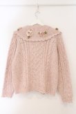 画像4: PINK HOUSE / バラモチーフ付きヨークニットカーディガン  ピンク O-26-02-16-050-LO-OP-OW-OS (4)