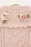 画像5: PINK HOUSE / バラモチーフ付きヨークニットカーディガン  ピンク O-26-02-16-050-LO-OP-OW-OS (5)