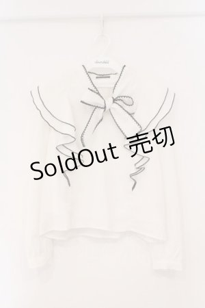 画像: evelyn / リボンフリルブラウス  シロ O-26-02-16-053-LO-BL-OW-OS