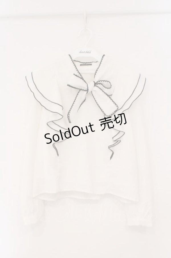 画像1: evelyn / リボンフリルブラウス  シロ O-26-02-16-053-LO-BL-OW-OS (1)