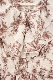画像2: evelyn / 花柄シャーリングワンピース  シロ×ブラウン O-26-02-16-054-LO-OP-OW-OS (2)