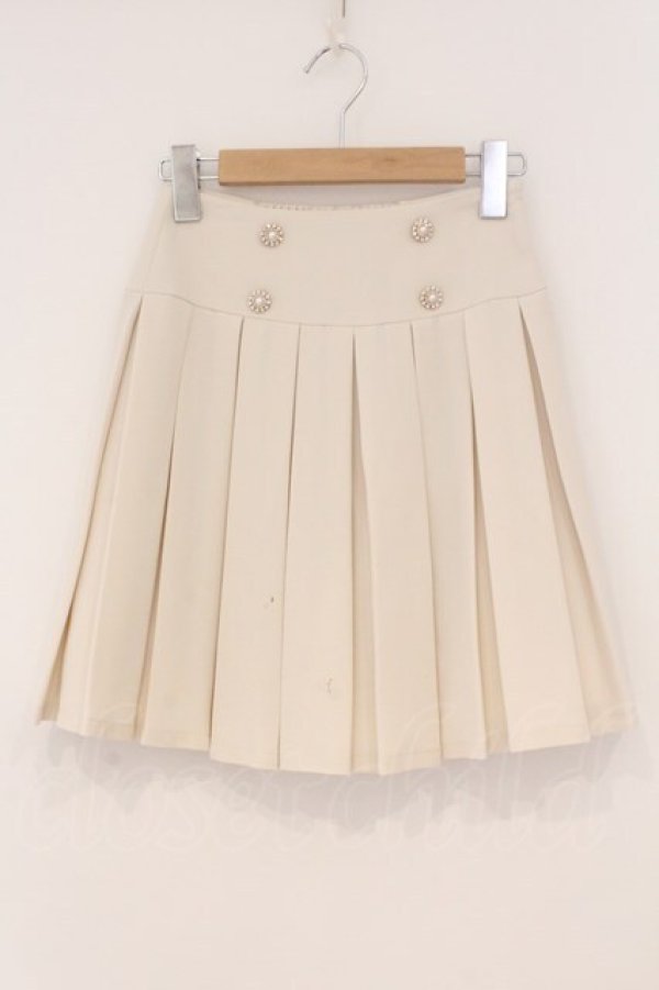 画像1: evelyn / ビジュープリーツスカート  アイボリー O-26-02-16-055-LO-SK-OW-OS (1)