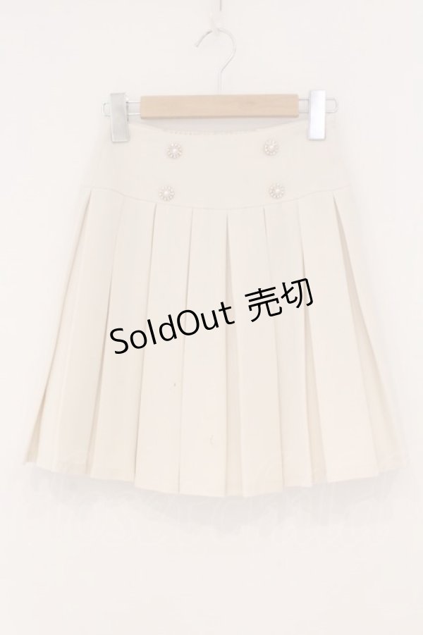 画像1: evelyn / ビジュープリーツスカート  アイボリー O-26-02-16-055-LO-SK-OW-OS (1)