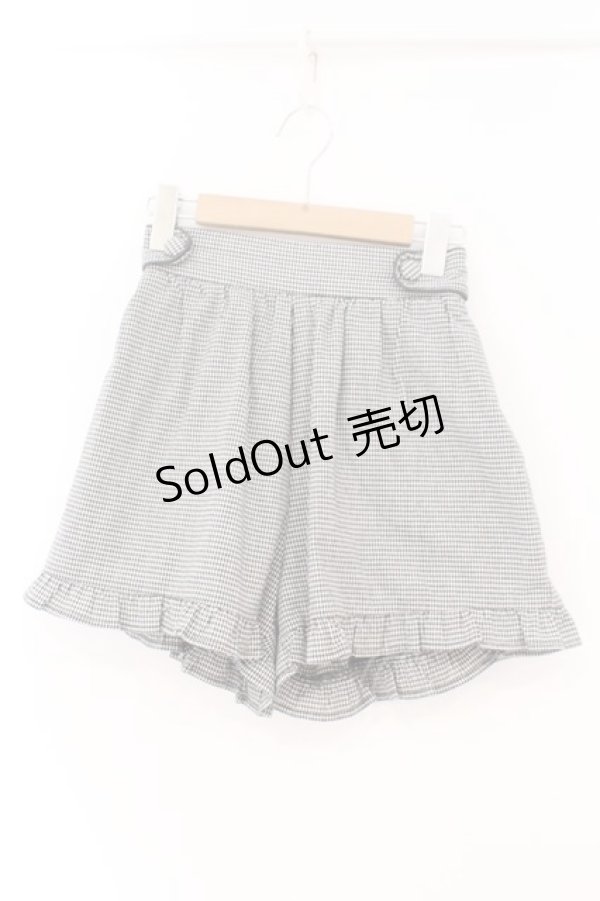 画像1: evelyn / 裾フリルギンガムショートパンツ  クロ O-26-02-16-057-LO-PA-OW-OS (1)