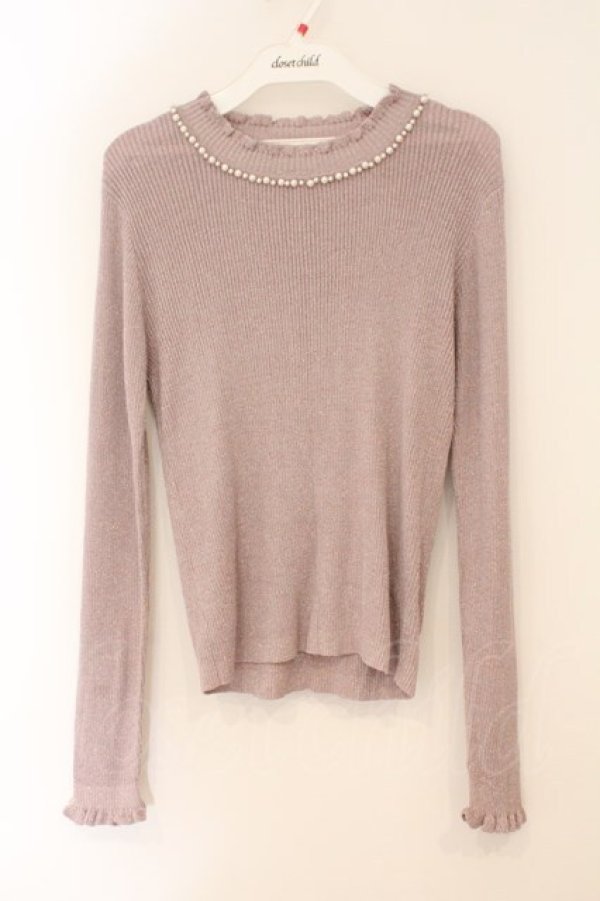 画像1: axes femme / ラメニットプルオーバー M ピンク O-26-02-16-064-AX-TO-OW-OS (1)