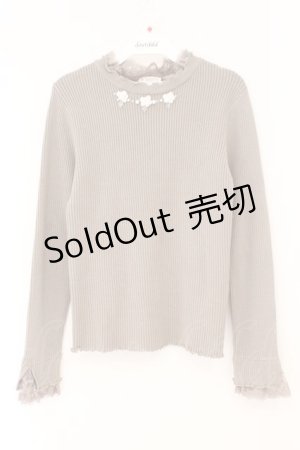 画像: axes femme / ビジューフラワーニット M チャコールグレー O-26-02-16-071-AX-TO-OW-OS