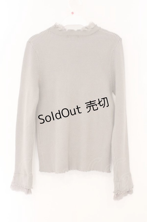 画像3: axes femme / ビジューフラワーニット M チャコールグレー O-26-02-16-071-AX-TO-OW-OS (3)