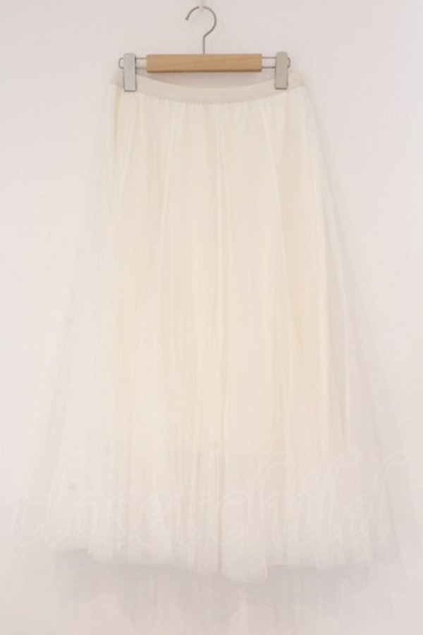 画像1: axes femme / ロングチュールスカート F シロ O-26-02-16-074-AX-SK-OW-OS (1)
