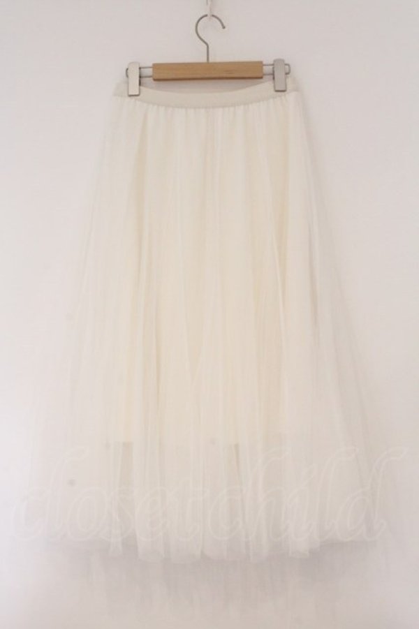 画像2: axes femme / ロングチュールスカート F シロ O-26-02-16-074-AX-SK-OW-OS (2)