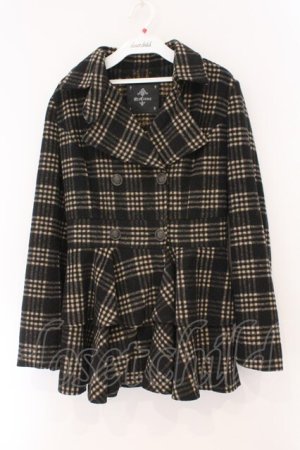 画像: Ozz Croce / チェックフレアコート  ブラック×ブラウンチェック O-26-02-16-075-OO-CO-IG-OS