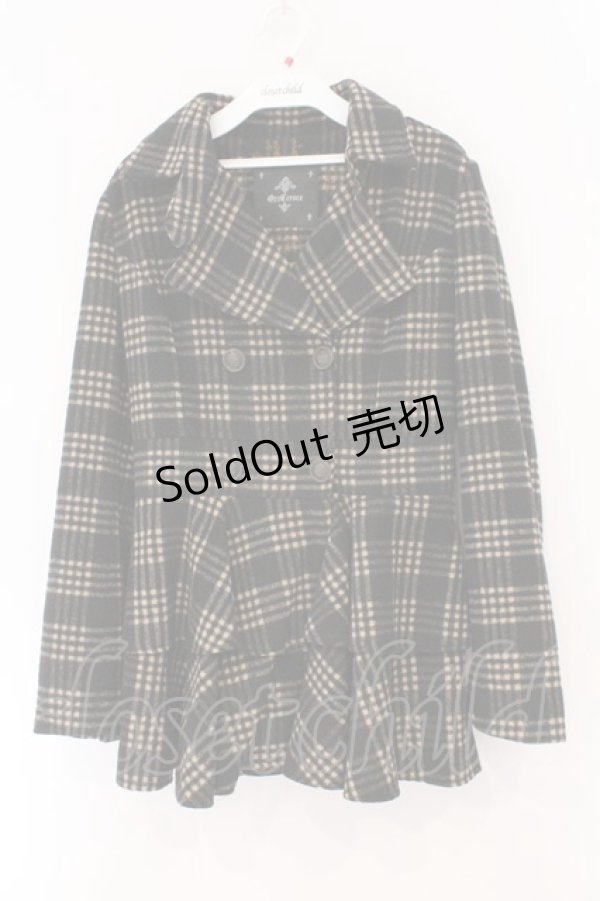 画像1: Ozz Croce / チェックフレアコート  ブラック×ブラウンチェック O-26-02-16-075-OO-CO-IG-OS (1)