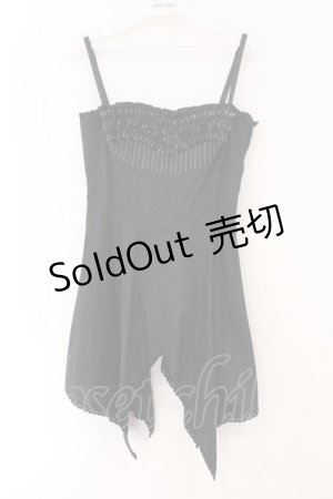 画像: BPN / ストライプフリルキャミソールワンピース M ブラック O-26-02-16-077-GO-OP-IG-OS