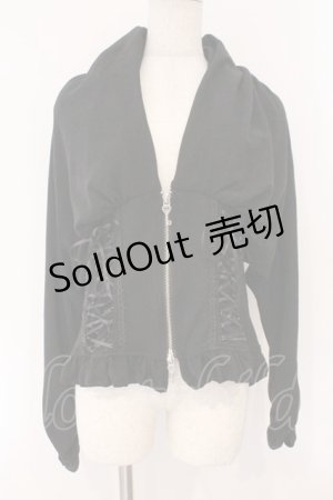 画像: OZZ ANGELO / レースアップニットドルマンカーディガン  ブラック O-26-02-16-078-OO-TO-IG-OS