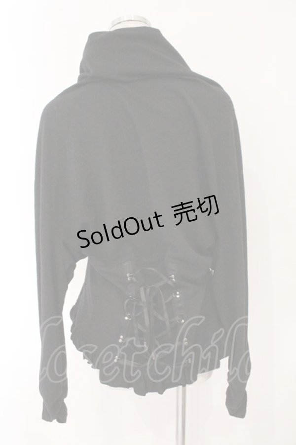 画像4: OZZ ANGELO / レースアップニットドルマンカーディガン  ブラック O-26-02-16-078-OO-TO-IG-OS (4)