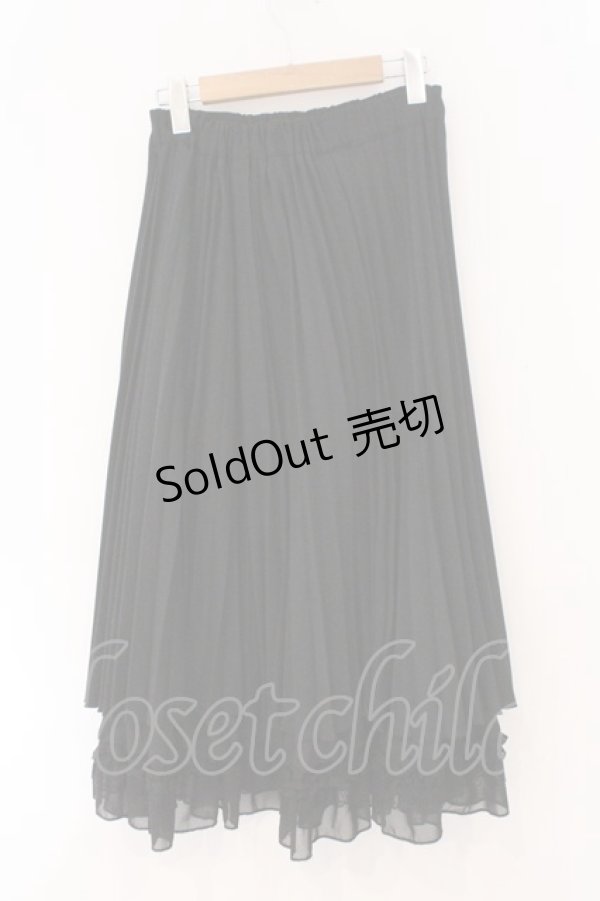画像2: axes femme / 裾フリルプリーツスカート M クロ O-26-02-16-079-AX-SK-IG-OS (2)