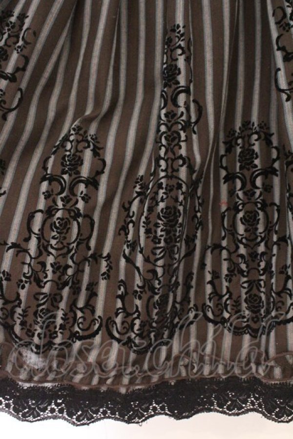 画像2: axes femme / レジメンタルハイウエストスカート  ブラウン O-26-02-16-080-AX-SK-IG-OS (2)