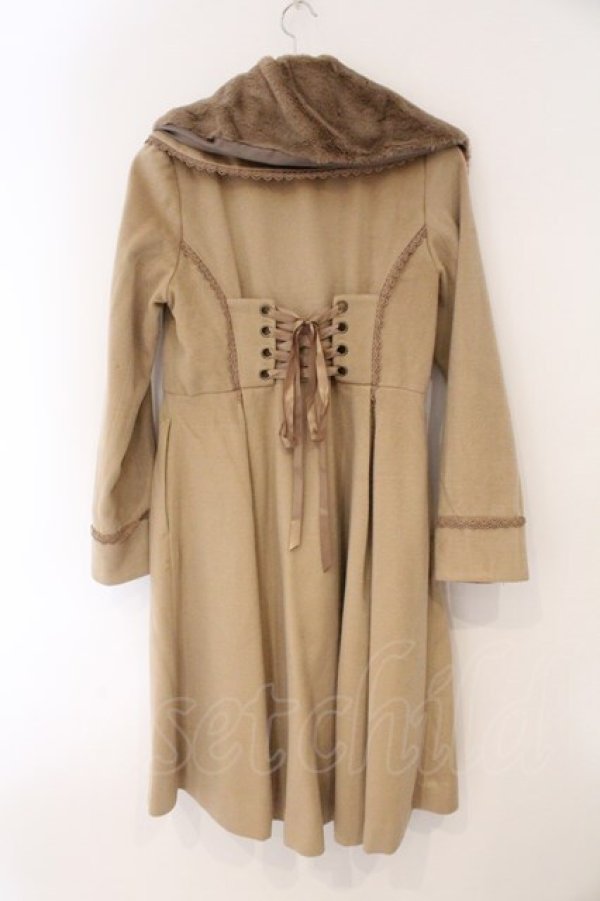 画像4: axes femme / ファーショールカラー付コート M キャメル O-26-02-16-082-AX-CO-IG-OS (4)