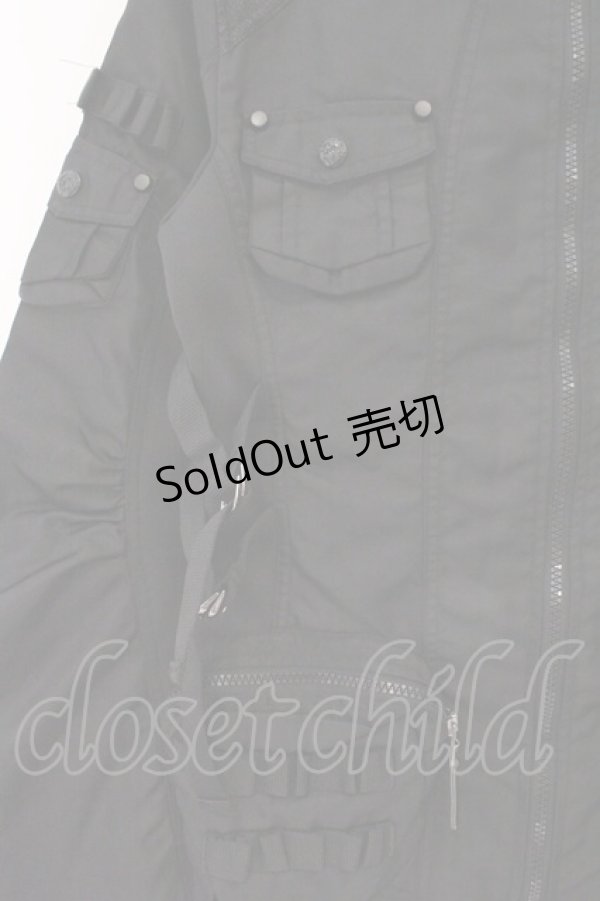 画像2: Qutie Frash / ミリタリーブルゾン L ブラック O-26-02-16-090-QU-JA-OW-OS (2)