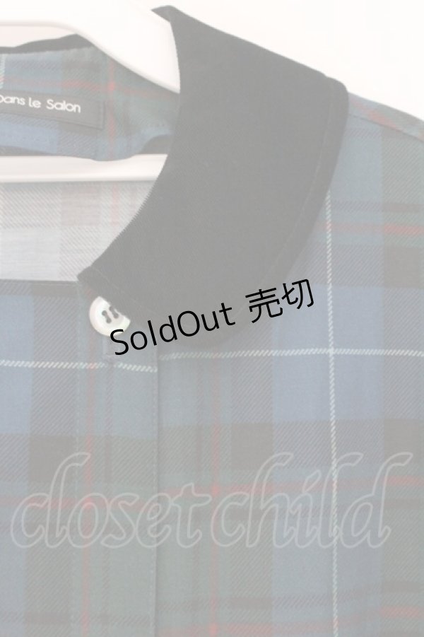 画像2: Jane Marple Dans Le Salon / タータンチェックベルベットカラードレス　ワンピース M グリーン O-26-02-16-094-JM-OP-OW-OS (2)