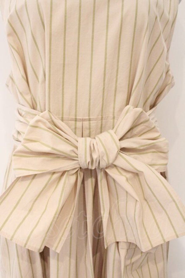 画像2: Jane Marple Dans Le Salon / Old England stripe tablier dress　ワンピース M ベージュ O-26-02-16-096-JM-OP-OW-OS (2)