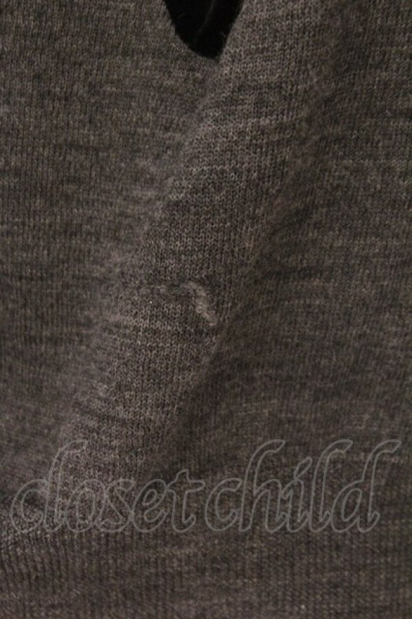 画像3: Jane Marple Dans Le Salon / 別珍リボンカーディガン風ニット M グレー O-26-02-16-097-JM-OP-OW-OS (3)