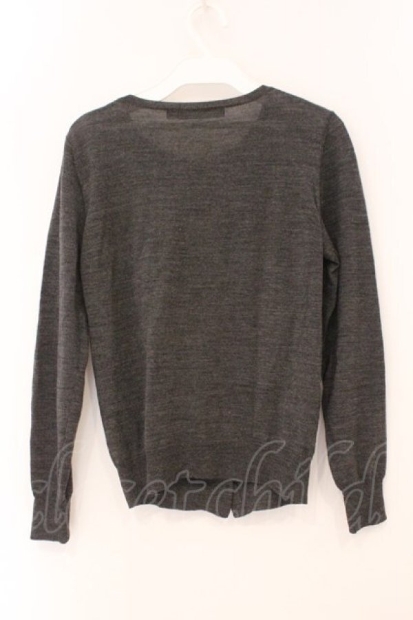 画像4: Jane Marple Dans Le Salon / 別珍リボンカーディガン風ニット M グレー O-26-02-16-097-JM-OP-OW-OS (4)