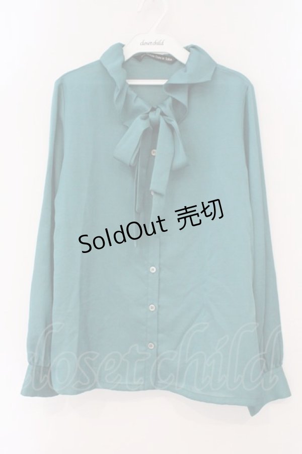 画像1: Jane Marple / サテンボウタイブラウス M グリーン O-26-02-16-099-JM-BL-OW-OS (1)