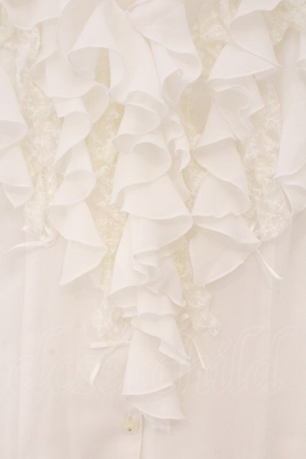 画像2: INGEBORG / ラッフルフリルブラウス 11号 オフシロ O-26-02-16-107-LO-BL-IG-OS (2)