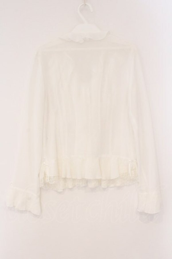 画像4: INGEBORG / ラッフルフリルブラウス 11号 オフシロ O-26-02-16-107-LO-BL-IG-OS (4)