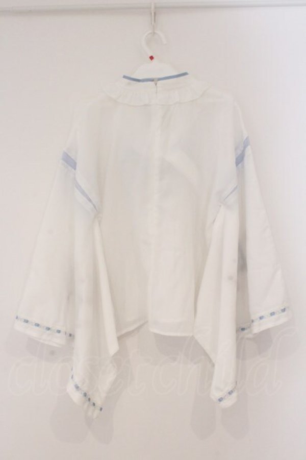 画像4: Amavel / 柴犬神社の春詣 和風ブラウス F シロ×サックス O-26-02-16-108-CA-BL-OW-OS (4)