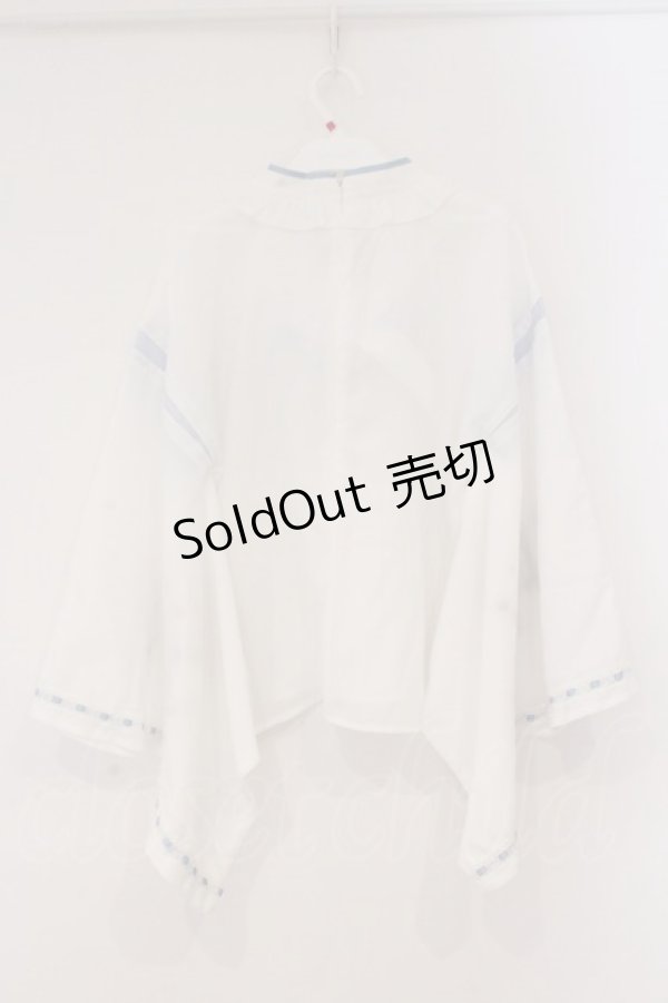 画像4: Amavel / 柴犬神社の春詣 和風ブラウス F シロ×サックス O-26-02-16-108-CA-BL-OW-OS (4)