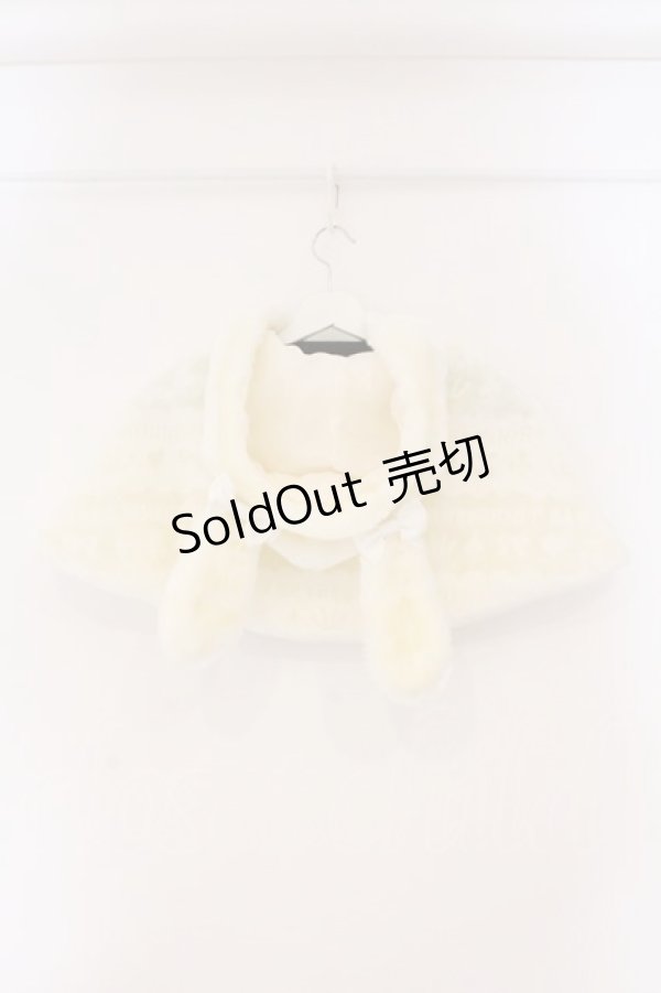 画像4: BABY,THE STARS SHINE BRIGHT / BABYロゴジャガードうさみみファーケープ  アイボリー O-26-02-16-111-BA-JA-OW-OS (4)