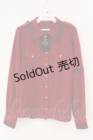 画像: Amavel / Histoire Epeist ミリタリーシャツブラウス F ワイン O-26-02-16-116-CA-BL-OW-OS