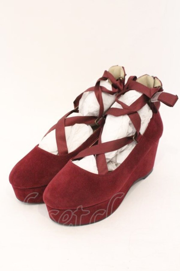 画像1: axes femme / 厚底レースアップシューズ L ワイン O-26-02-16-015-AX-SH-OW-OS (1)