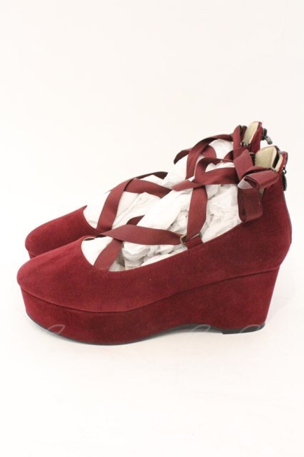 画像3: axes femme / 厚底レースアップシューズ L ワイン O-26-02-16-015-AX-SH-OW-OS (3)