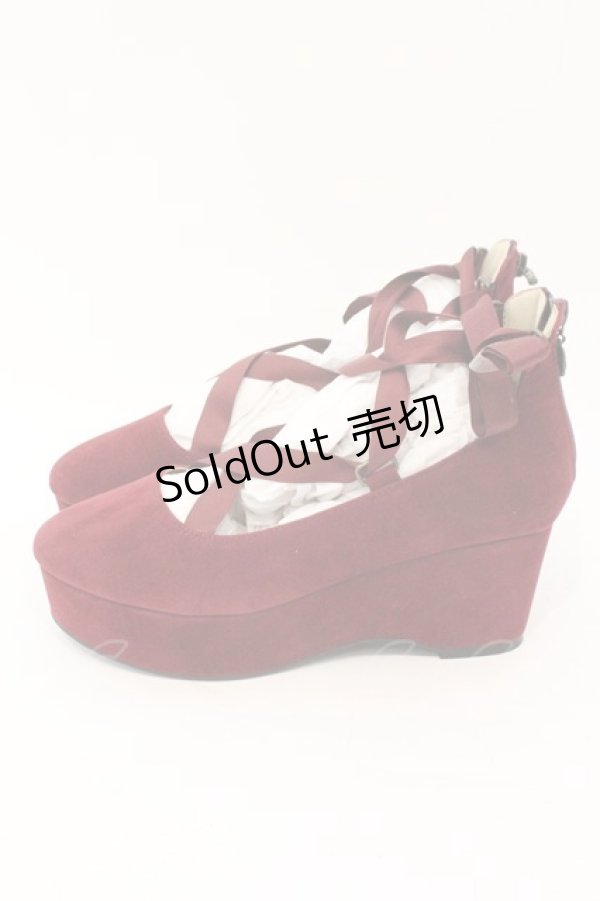 画像3: axes femme / 厚底レースアップシューズ L ワイン O-26-02-16-015-AX-SH-OW-OS (3)