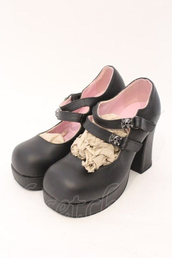 画像1: Demonia / Gothika-09　パンプス つま先~かかと約22cm ブラック O-26-02-16-017-PU-SH-OW-OS (1)