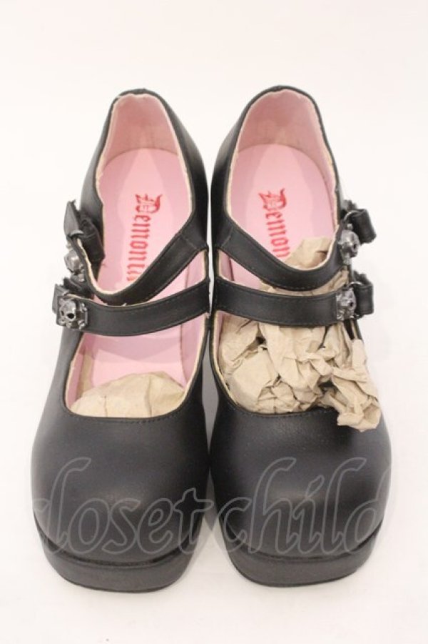 画像2: Demonia / Gothika-09　パンプス つま先~かかと約22cm ブラック O-26-02-16-017-PU-SH-OW-OS (2)