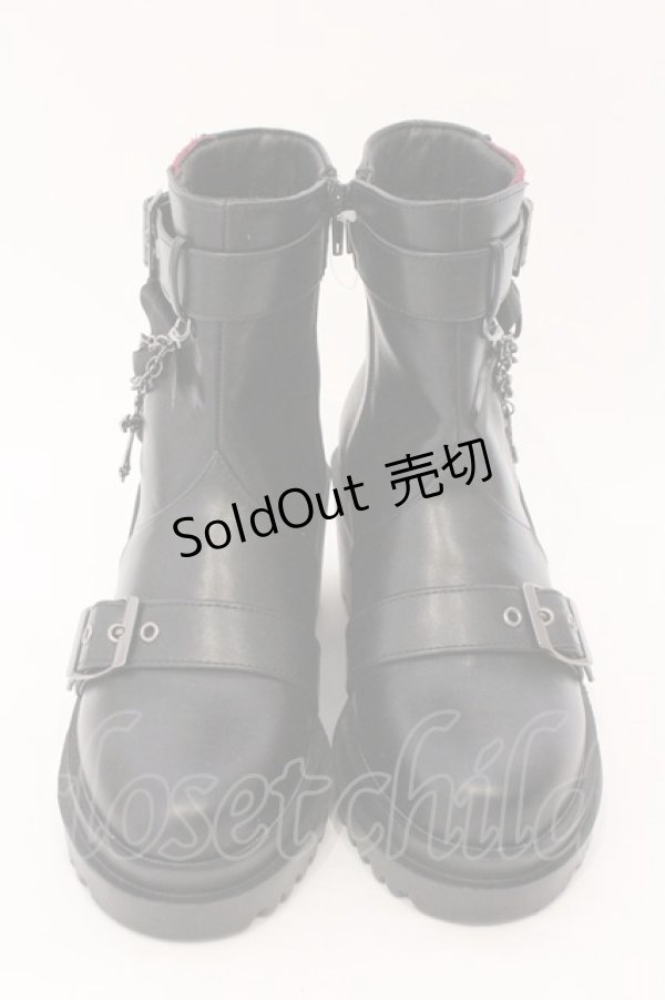 画像3: NIBBLE POISON / クロスチャームショートブーツ M クロ O-26-02-16-018-0-SH-OW-ZTK014 (3)