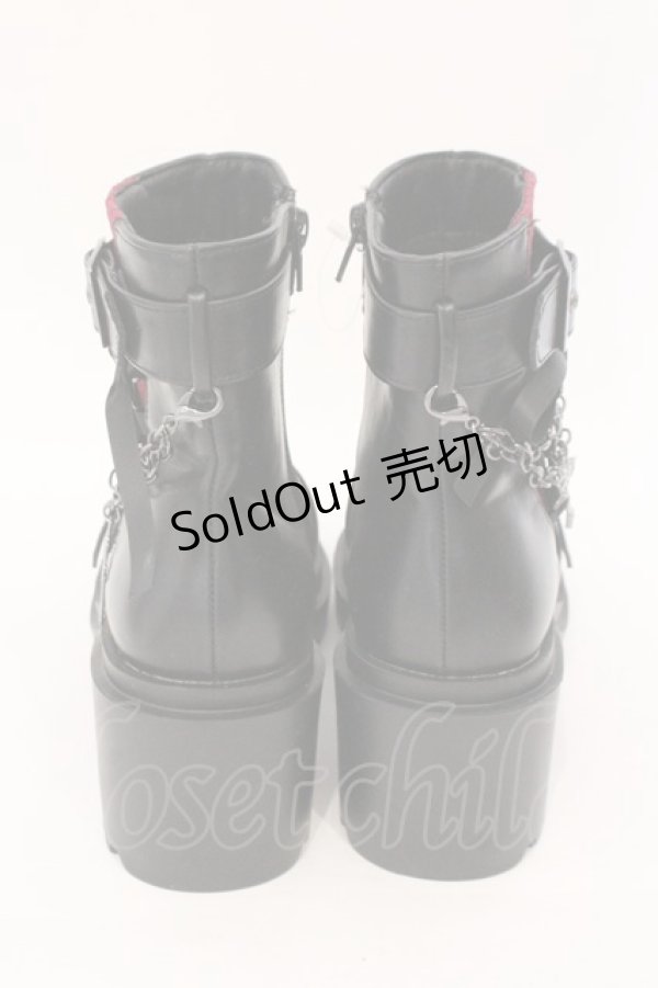 画像4: NIBBLE POISON / クロスチャームショートブーツ M クロ O-26-02-16-018-0-SH-OW-ZTK014 (4)